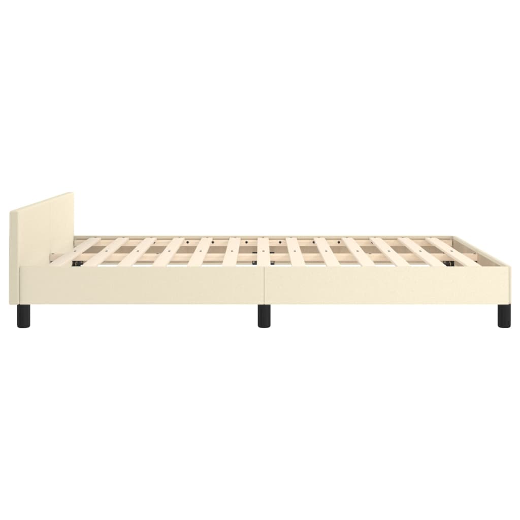 Okvir za krevet s uzglavljem krem 140x190 cm od umjetne kože