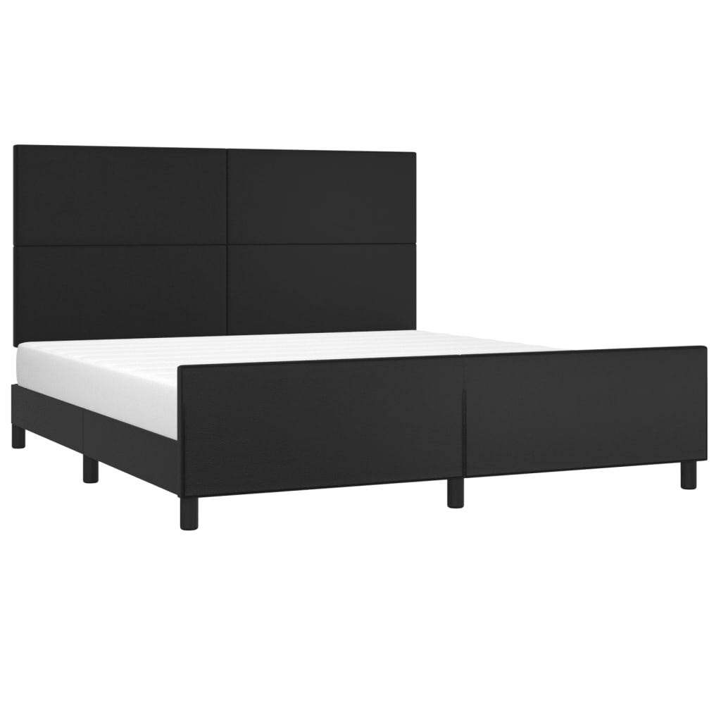 Okvir za krevet s uzglavljem crni 160x200 cm od umjetne kože
