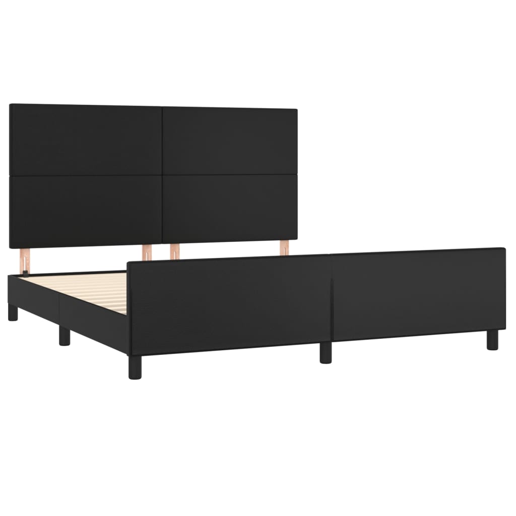 Okvir za krevet s uzglavljem crni 160x200 cm od umjetne kože
