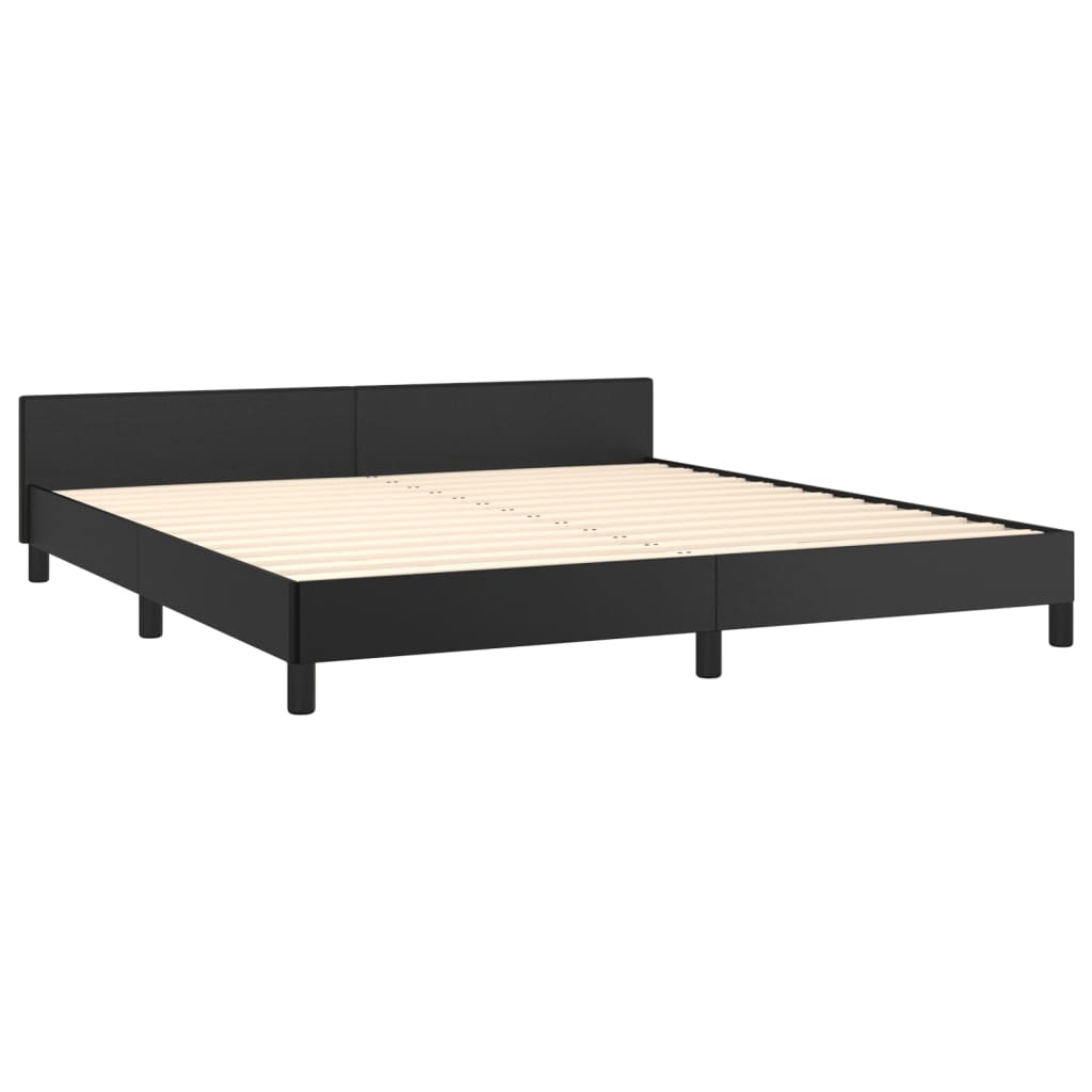 Okvir za krevet s uzglavljem crni 160x200 cm od umjetne kože