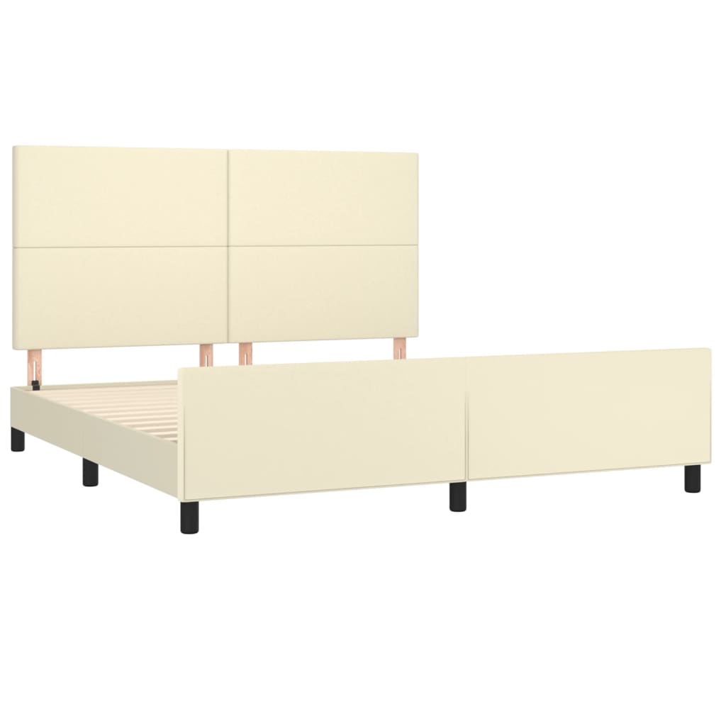 Okvir za krevet s uzglavljem krem 160x200 cm od umjetne kože