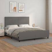 Okvir za krevet s uzglavljem sivi 160x200 cm od umjetne kože