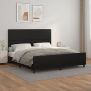 Okvir za krevet s uzglavljem crni 180x200 cm od umjetne kože