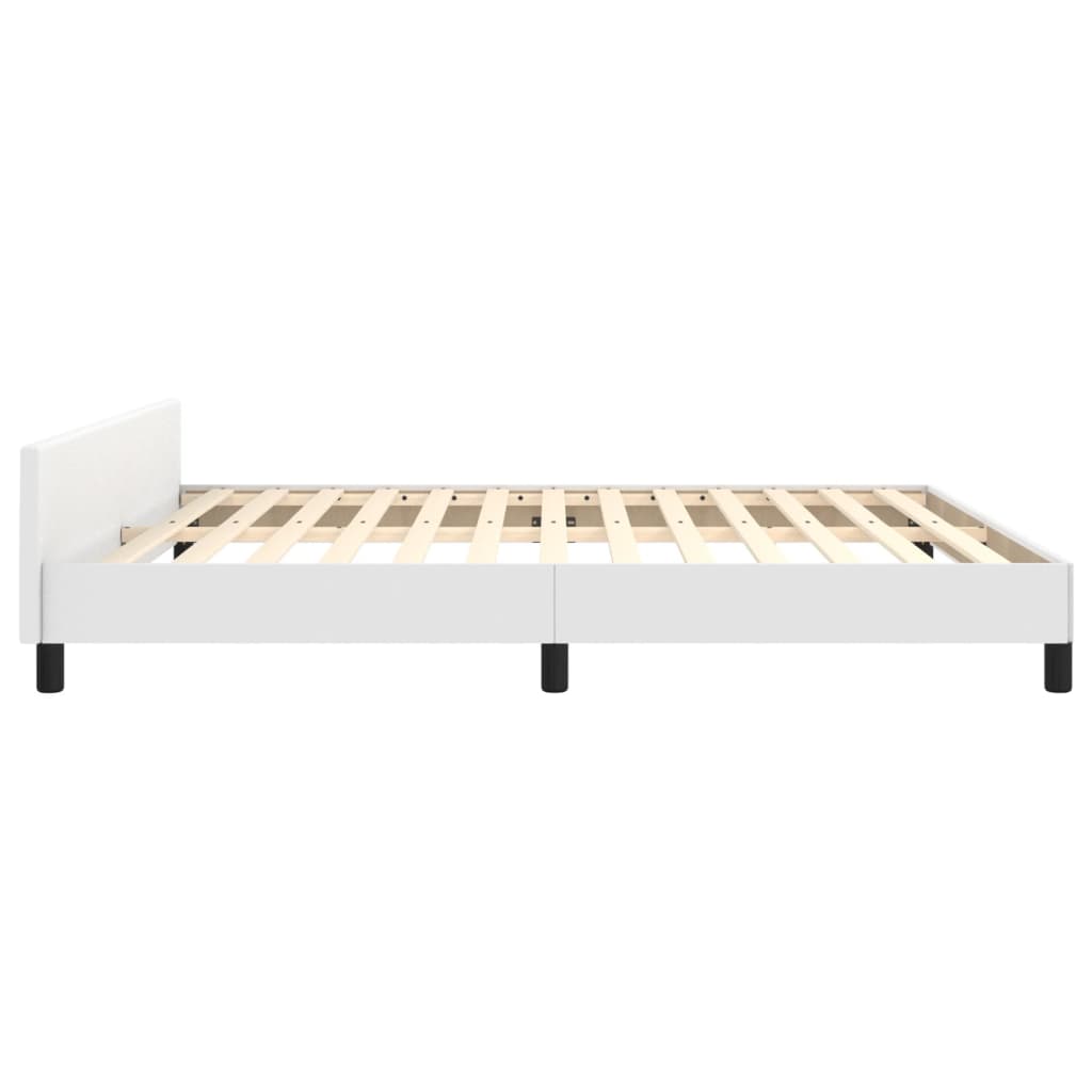Okvir za krevet s uzglavljem bijeli 180x200 cm od umjetne kože