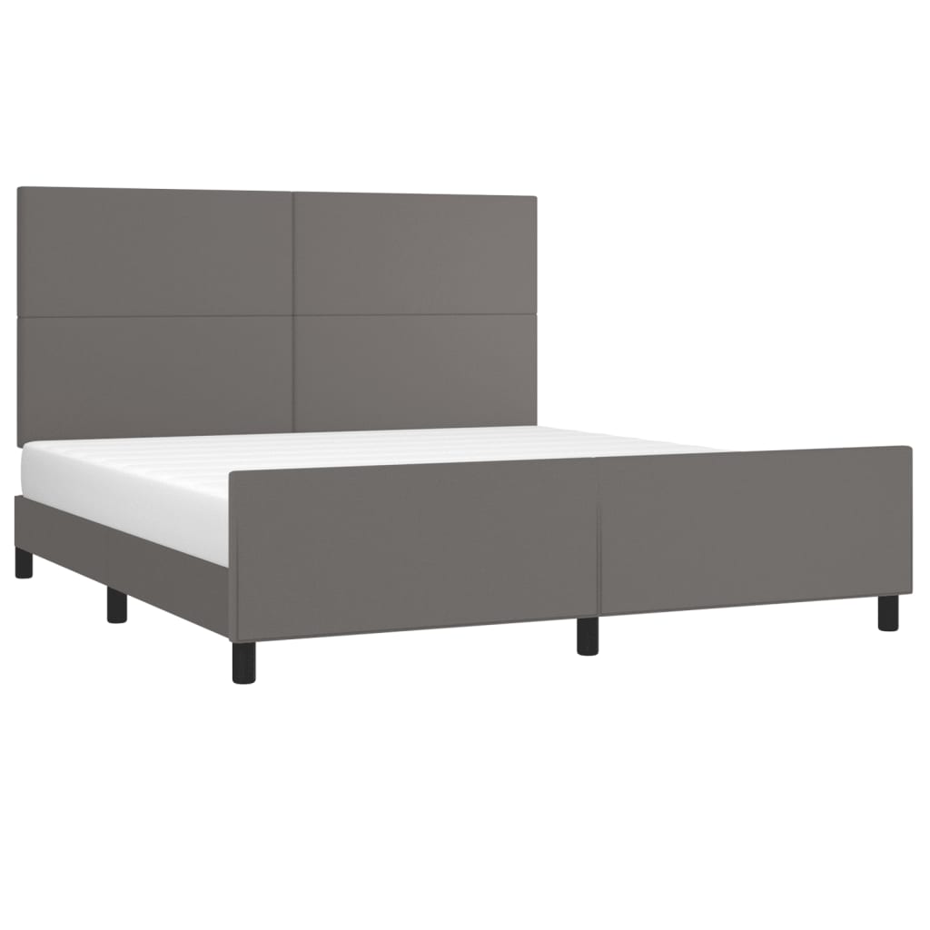 Okvir za krevet s uzglavljem sivi 180x200 cm od umjetne kože