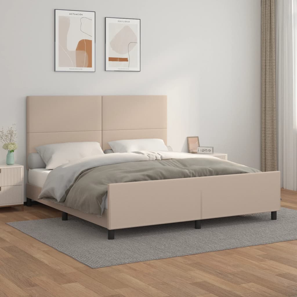 Okvir za krevet s uzglavljem cappuccina 180x200 cm umjetne koža