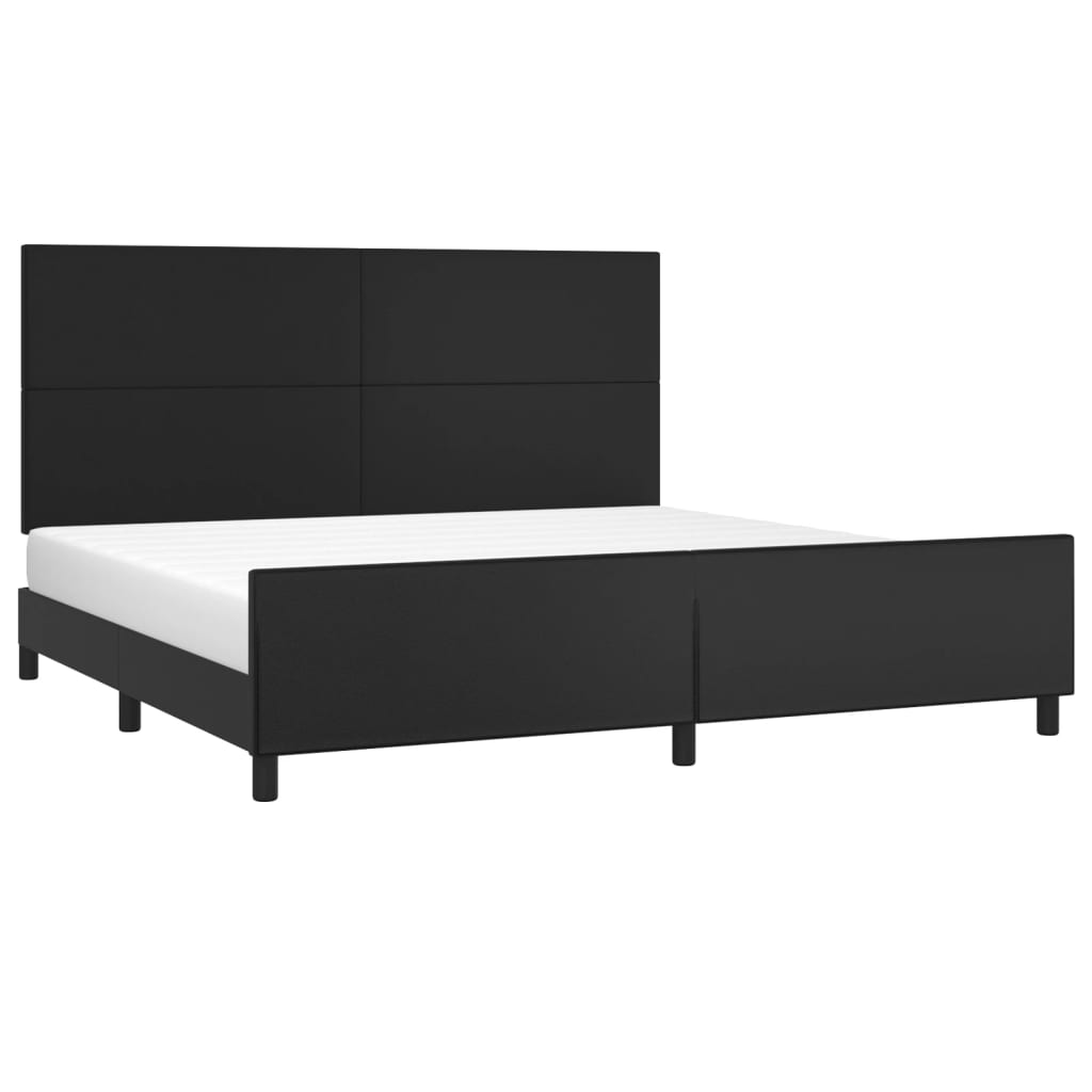 Okvir za krevet s uzglavljem crni 200x200 cm od umjetne kože
