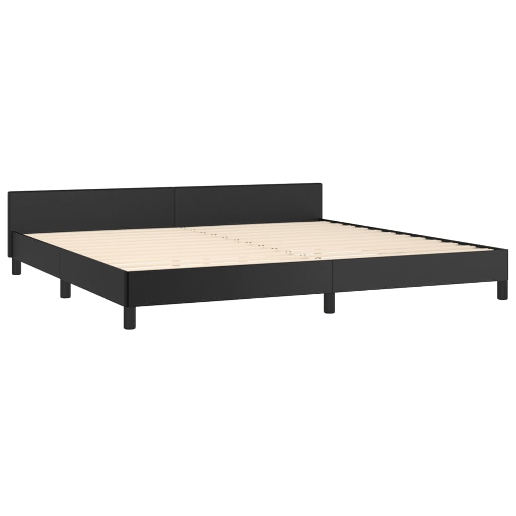Okvir za krevet s uzglavljem crni 200x200 cm od umjetne kože