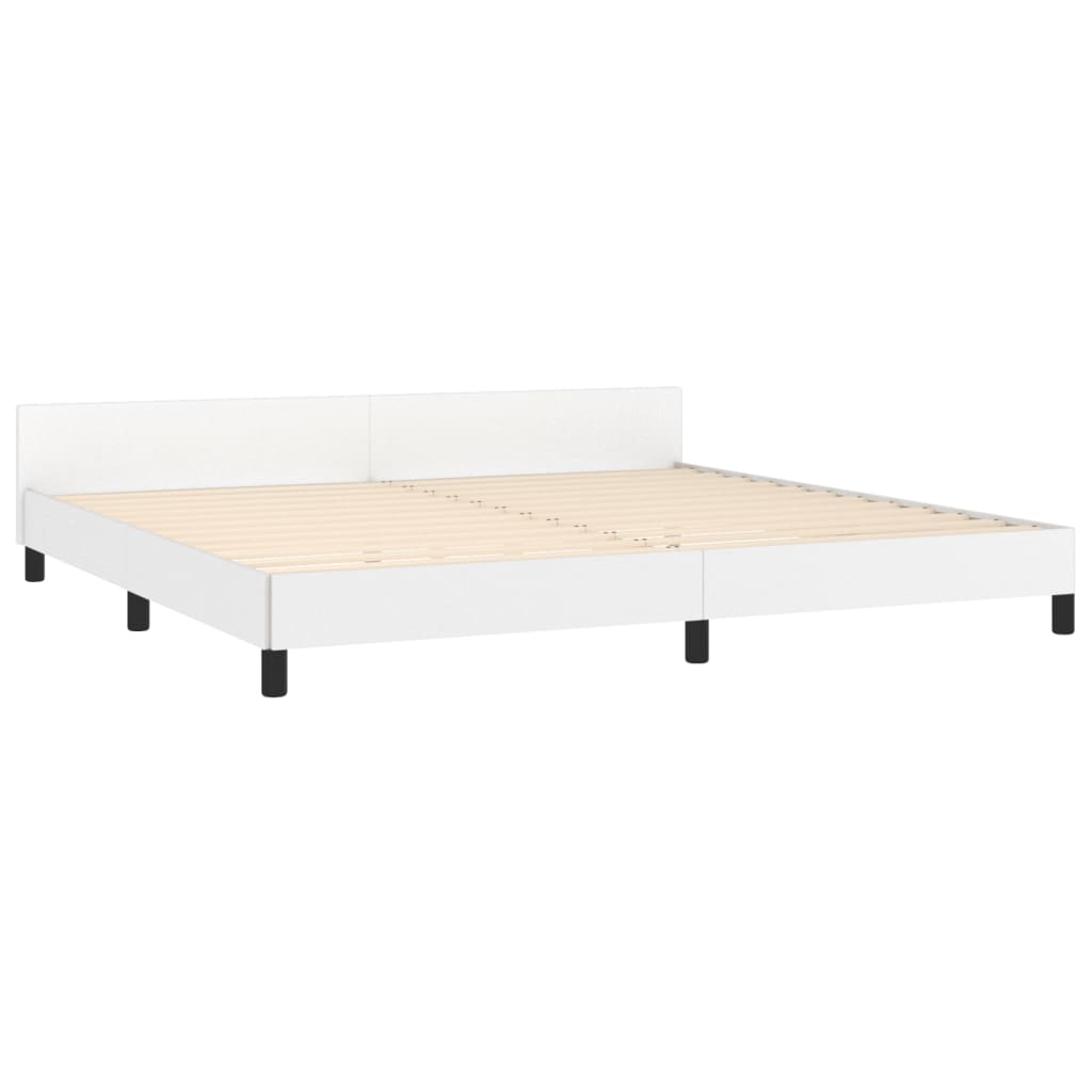 Okvir za krevet s uzglavljem bijeli 200x200 cm od umjetne kože