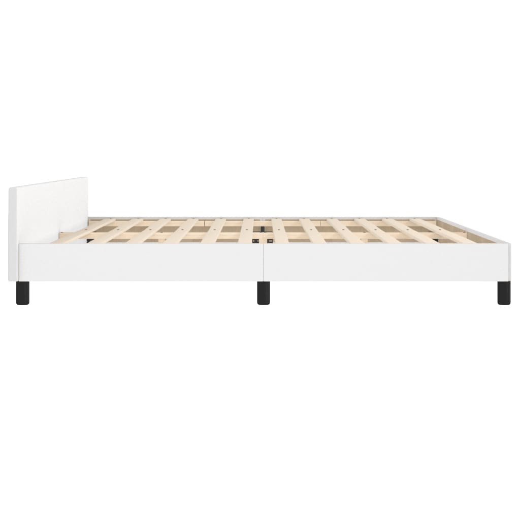 Okvir za krevet s uzglavljem bijeli 200x200 cm od umjetne kože