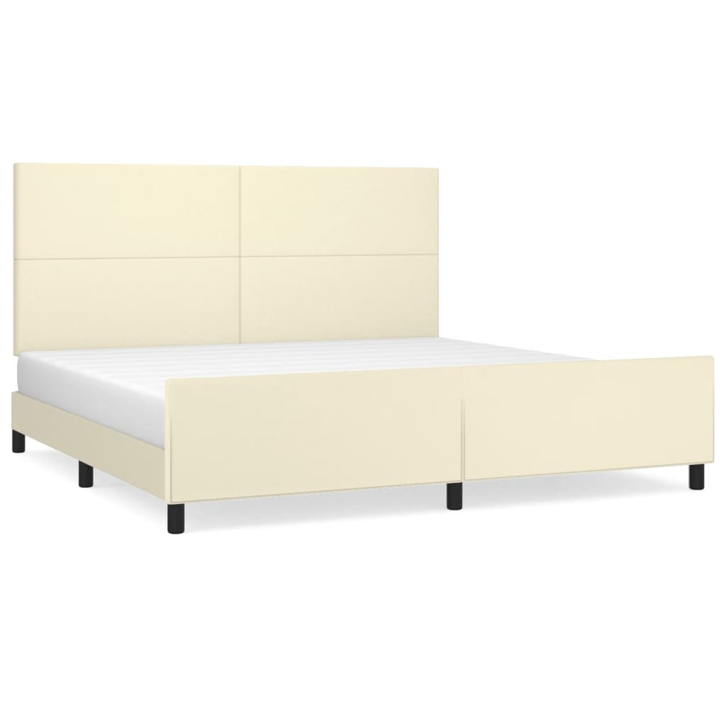 Okvir za krevet s uzglavljem krem 200x200 cm od umjetne kože