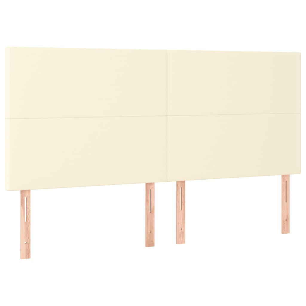 Okvir za krevet s uzglavljem krem 200x200 cm od umjetne kože