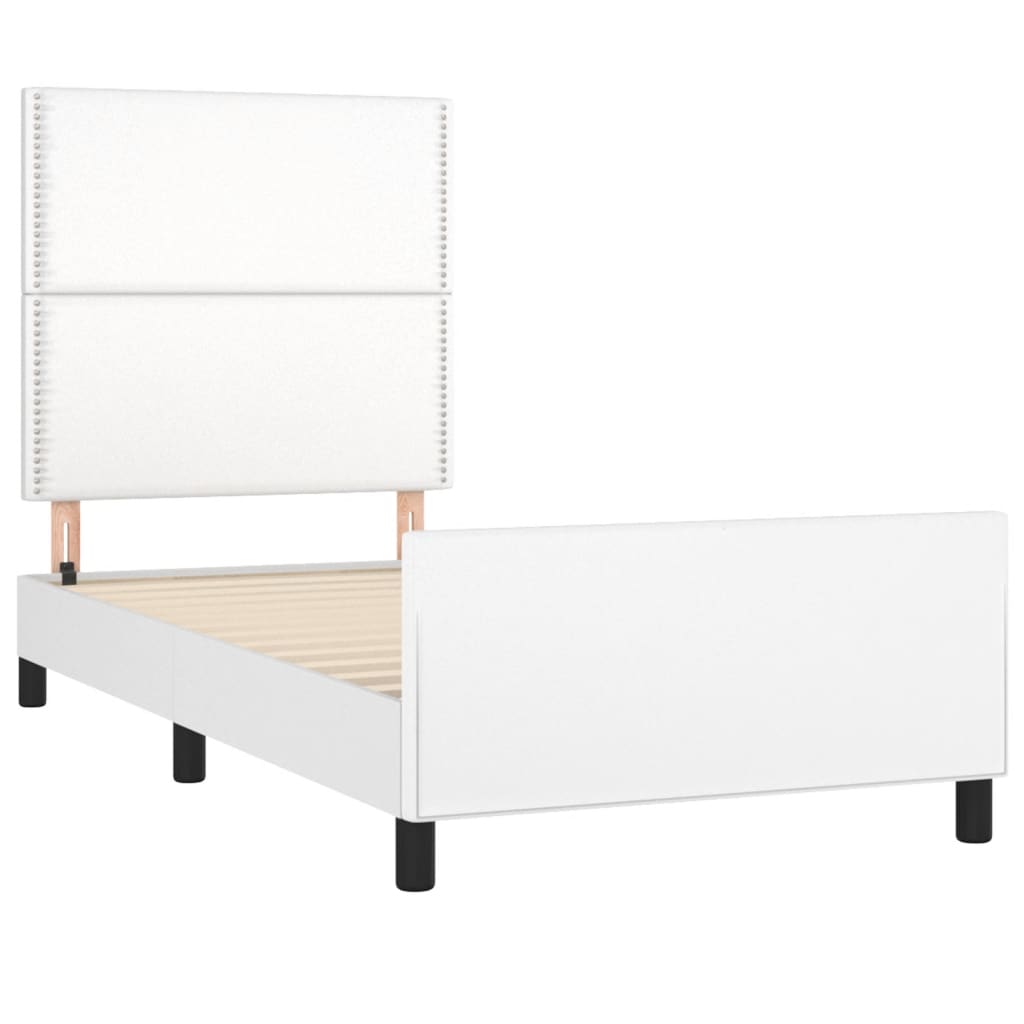 Okvir za krevet s uzglavljem bijeli 100x200 cm od umjetne kože