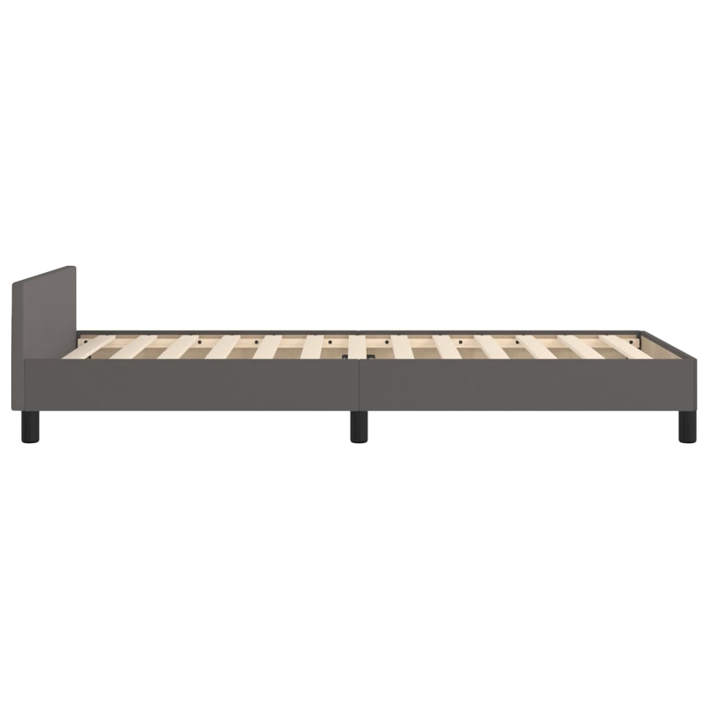 Okvir za krevet s uzglavljem sivi 100x200 cm od umjetne kože