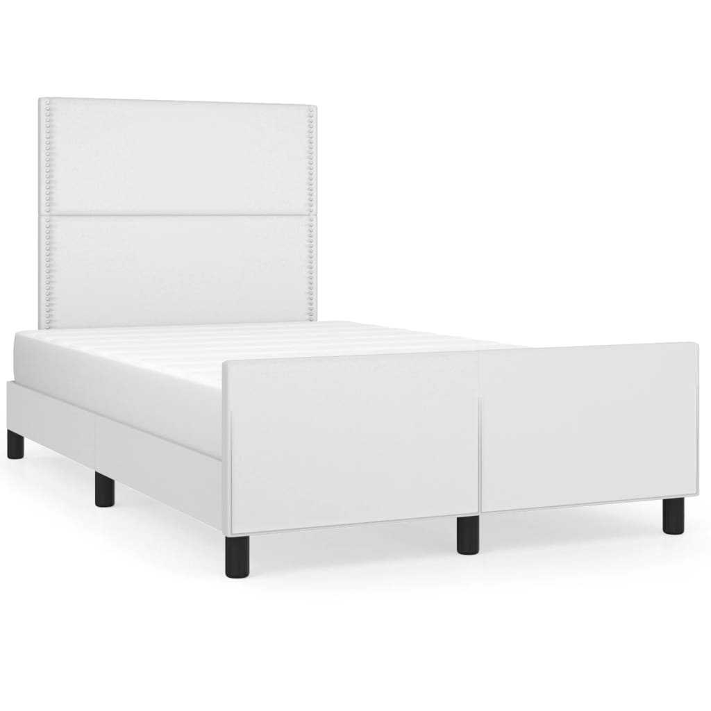 Okvir za krevet s uzglavljem bijeli 120x200 cm od umjetne kože