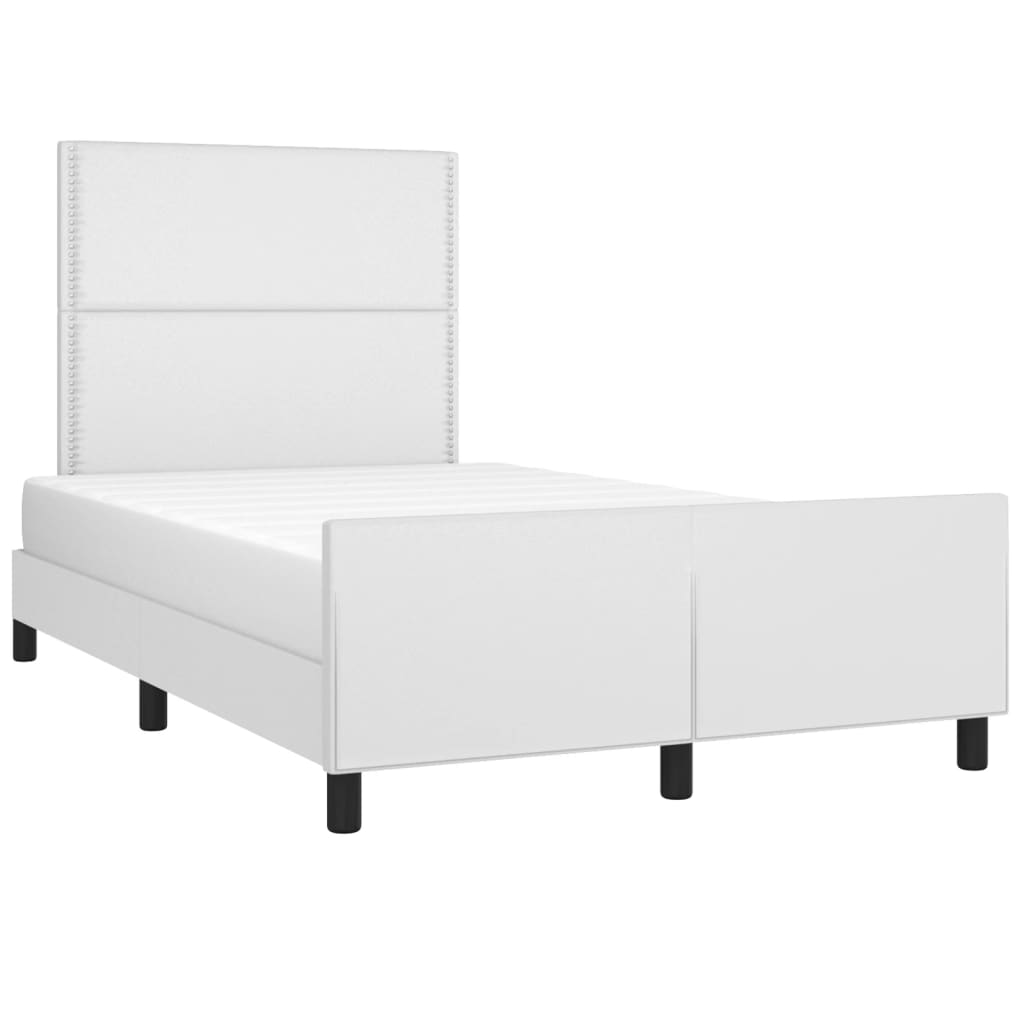 Okvir za krevet s uzglavljem bijeli 120x200 cm od umjetne kože