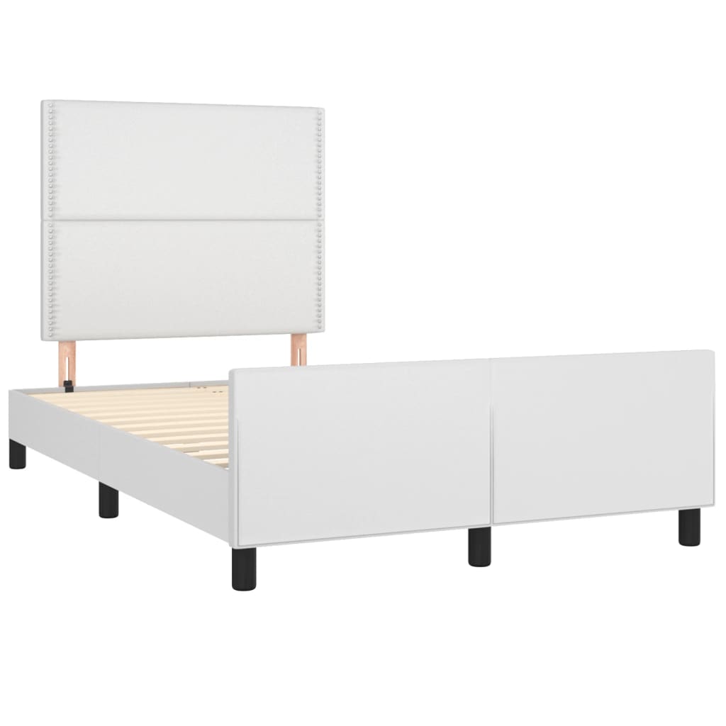 Okvir za krevet s uzglavljem bijeli 120x200 cm od umjetne kože