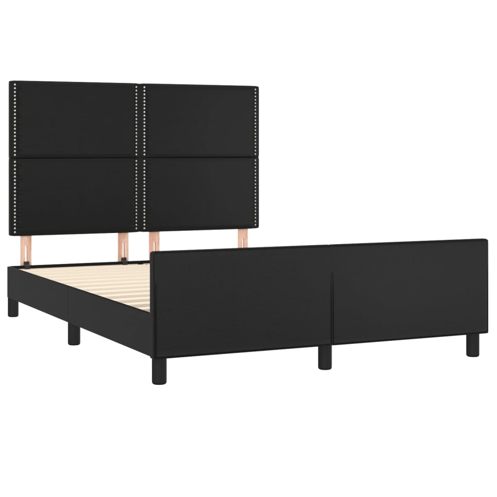 Okvir za krevet s uzglavljem crni 140x200 cm od umjetne kože