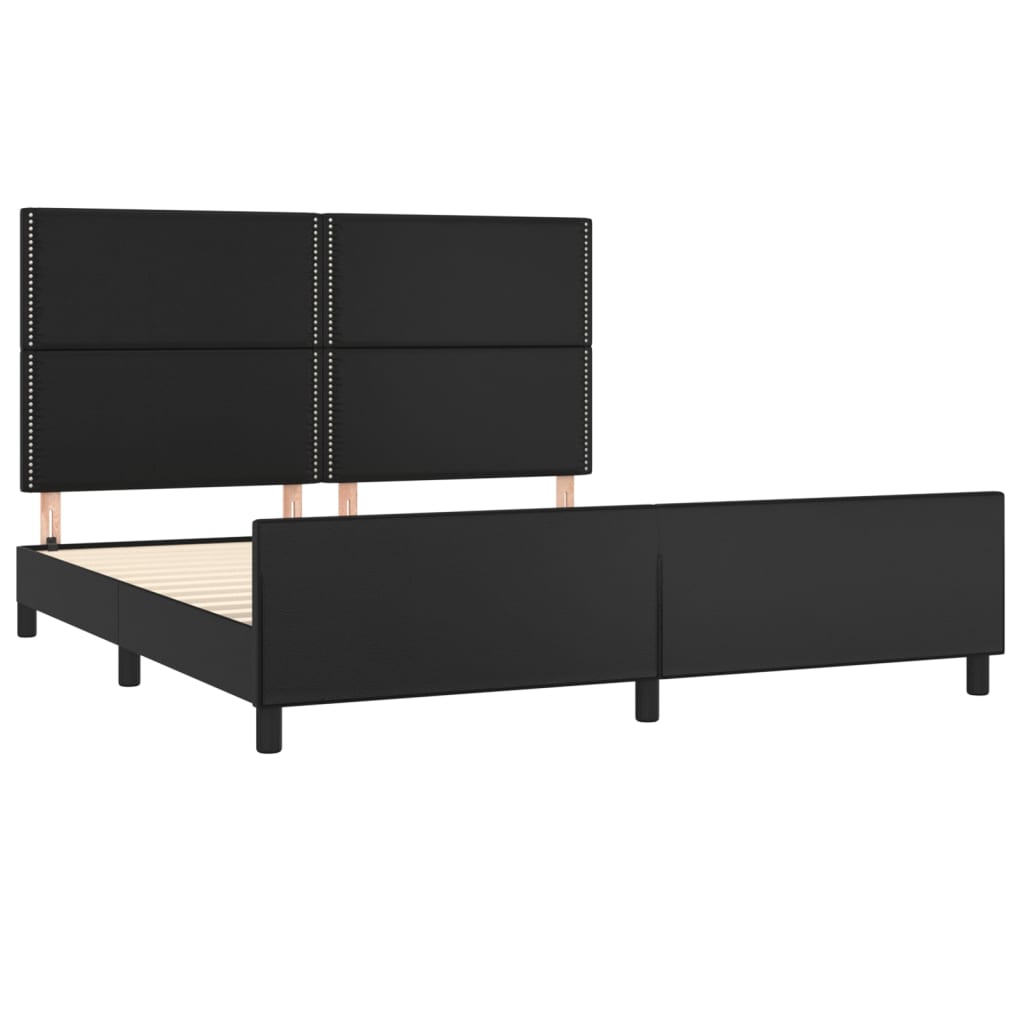 Okvir za krevet s uzglavljem crni 180x200 cm od umjetne kože