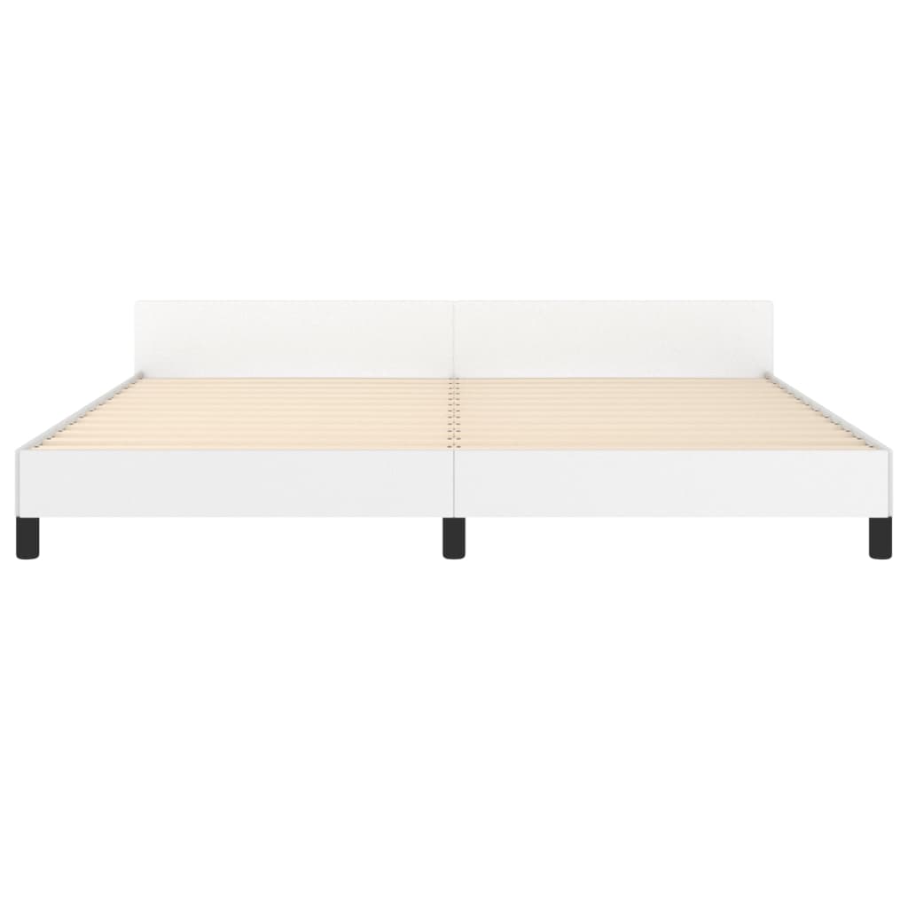 Okvir za krevet s uzglavljem bijeli 200x200 cm od umjetne kože