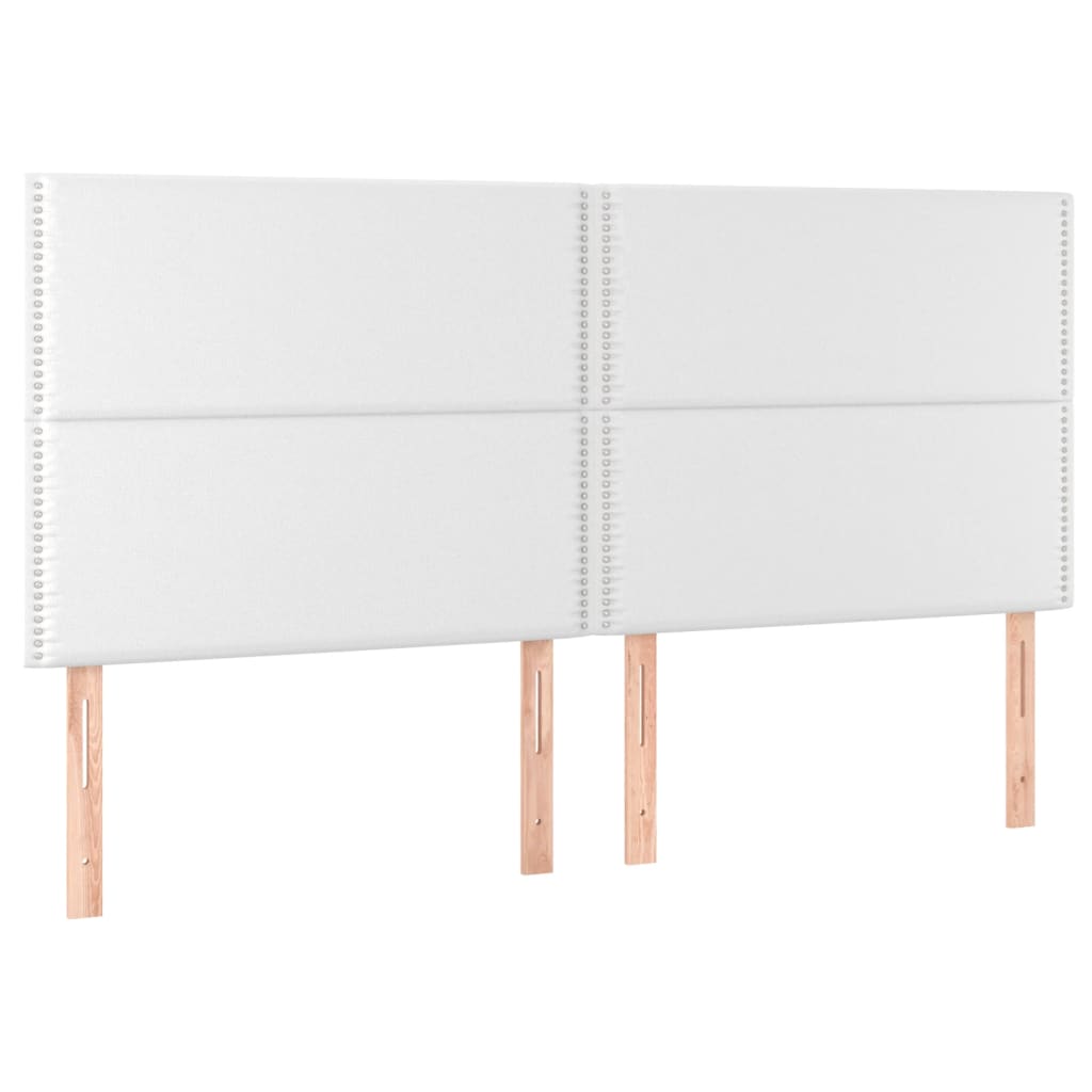 Okvir za krevet s uzglavljem bijeli 200x200 cm od umjetne kože