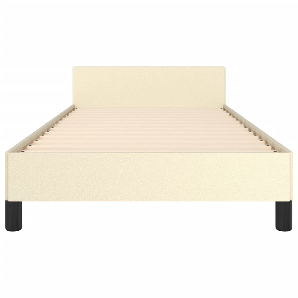 Okvir za krevet s uzglavljem krem 80 x 200 cm od umjetne kože