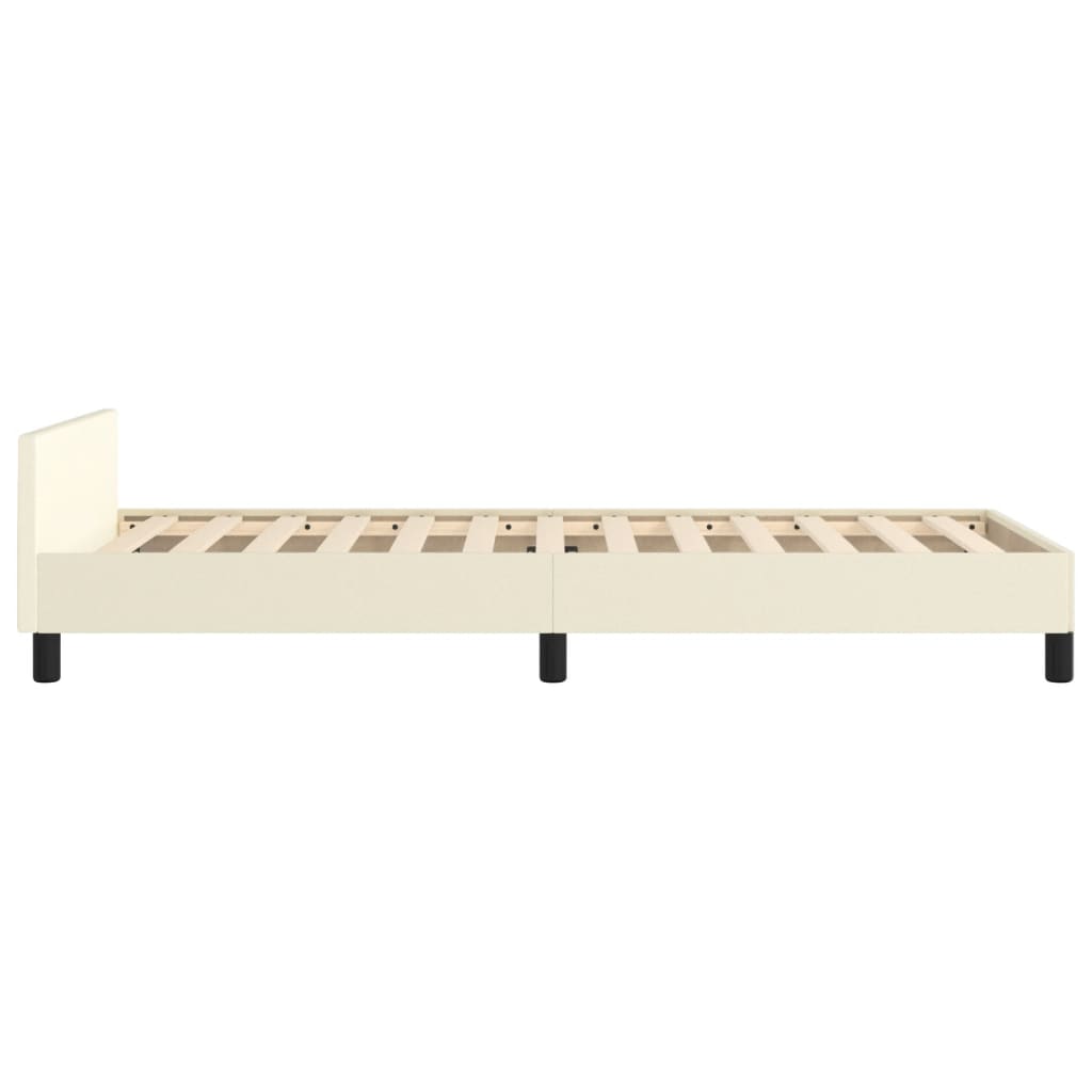 Okvir za krevet s uzglavljem krem 80 x 200 cm od umjetne kože