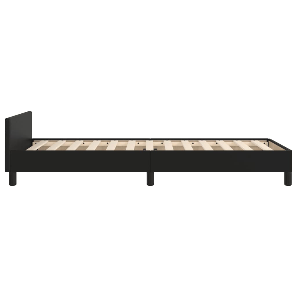 Okvir za krevet s uzglavljem crni 90x200 cm od umjetne kože