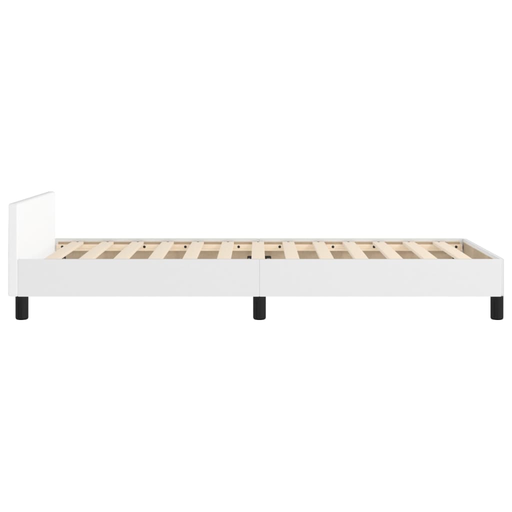 Okvir za krevet s uzglavljem bijela 90x200 cm od umjetne kože