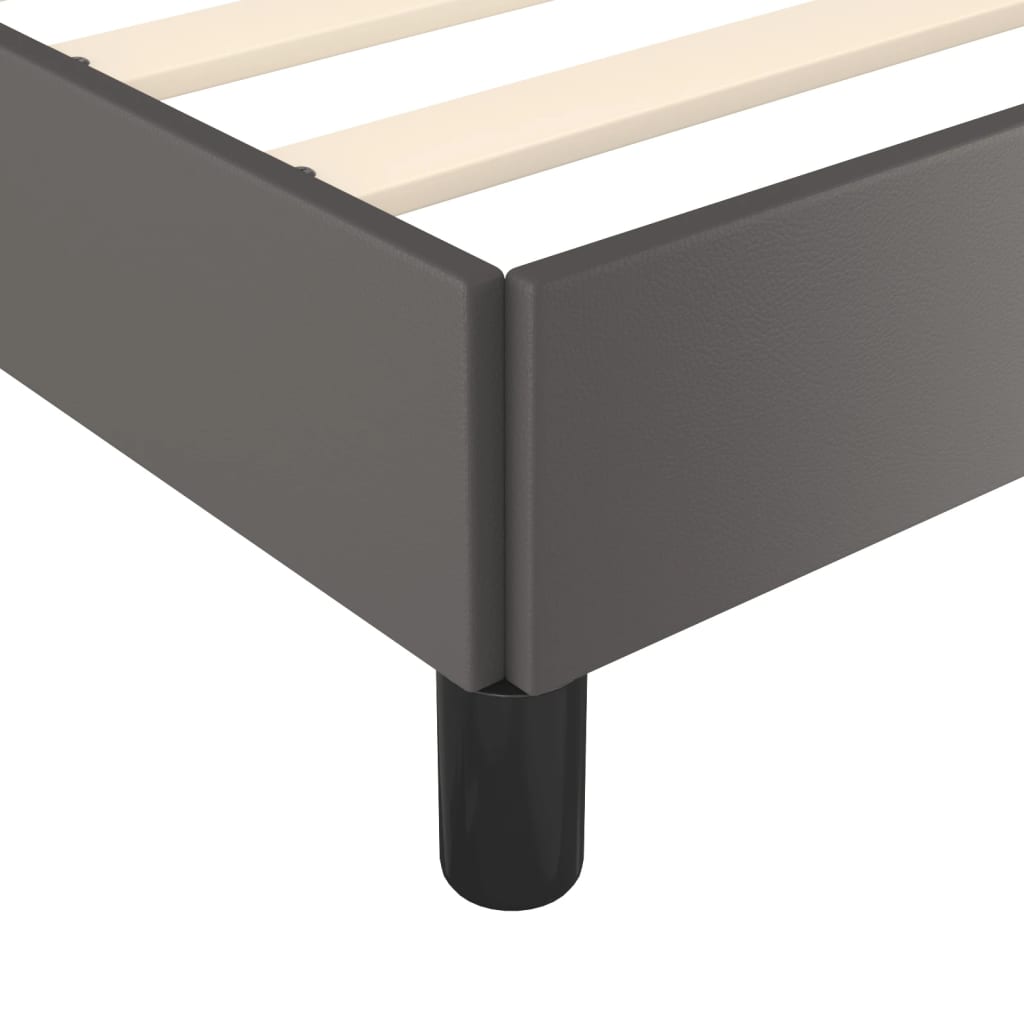 Okvir za krevet s uzglavljem sivi 90x200 cm od umjetne kože