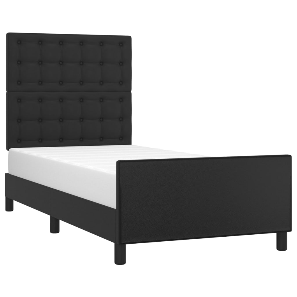 Okvir za krevet s uzglavljem crni 100x200 cm od umjetne kože