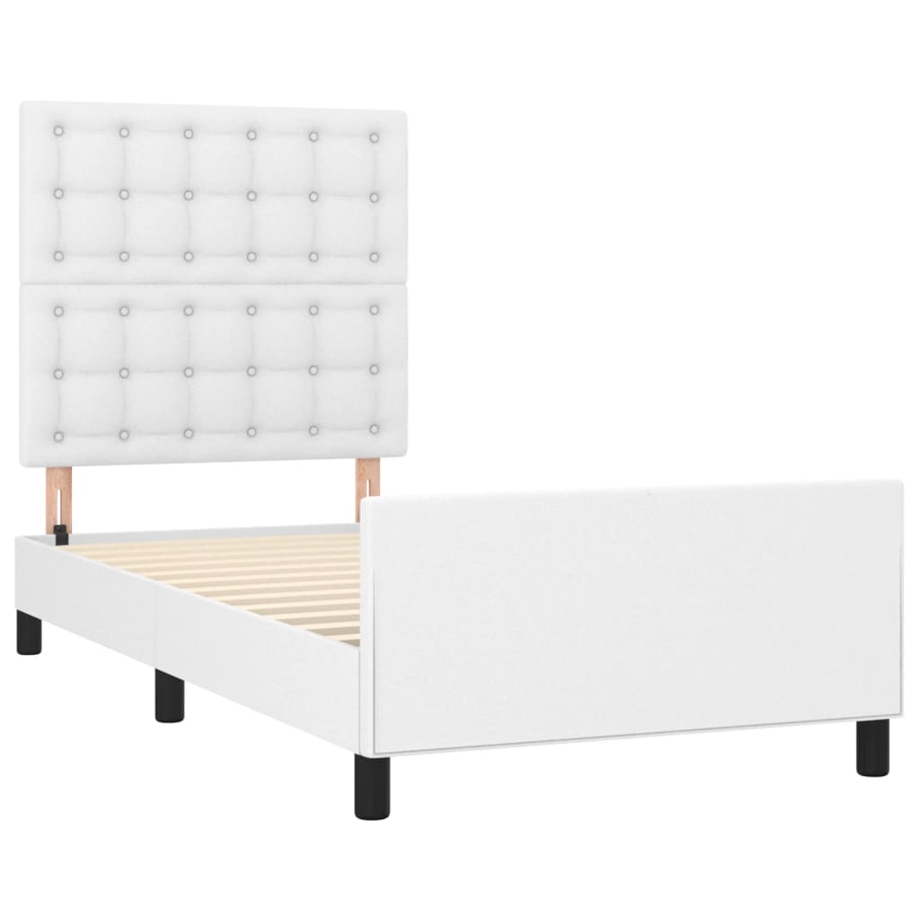 Okvir za krevet s uzglavljem bijeli 100x200 cm od umjetne kože