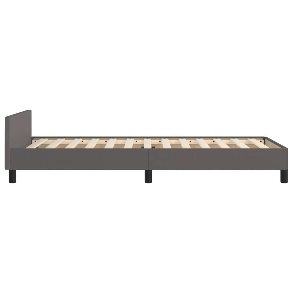 Okvir za krevet s uzglavljem sivi 100x200 cm od umjetne kože