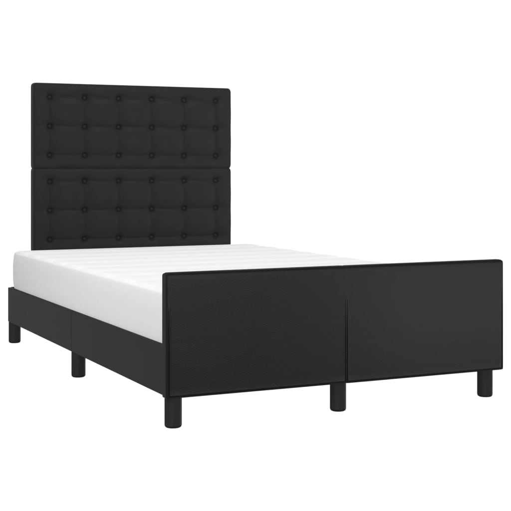 Okvir za krevet s uzglavljem crni 120 x 200 cm od umjetne kože