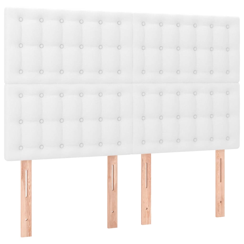 Okvir za krevet s uzglavljem bijeli 140x190 cm od umjetne kože