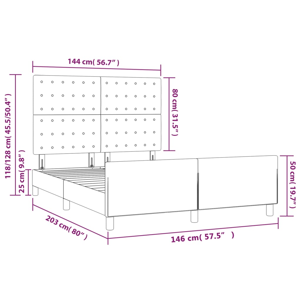 Okvir za krevet s uzglavljem krem 140x200 cm od umjetne kože