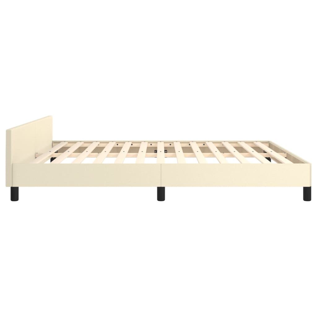 Okvir za krevet s uzglavljem krem 160x200 cm od umjetne kože