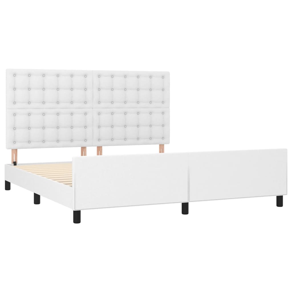 Okvir za krevet s uzglavljem bijeli 180x200 cm od umjetne kože
