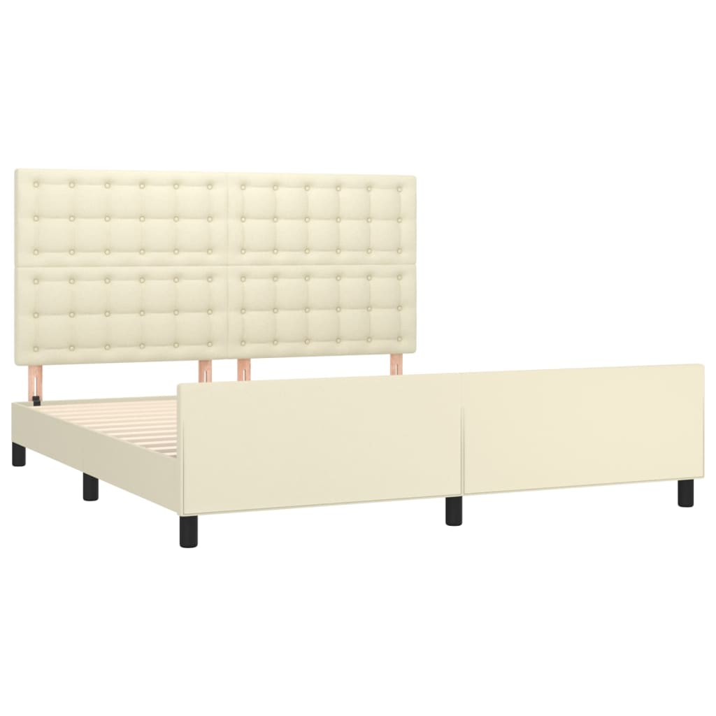 Okvir za krevet s uzglavljem krem 180x200 cm od umjetne kože