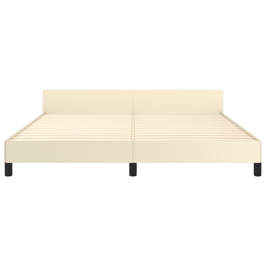 Okvir za krevet s uzglavljem krem 180x200 cm od umjetne kože