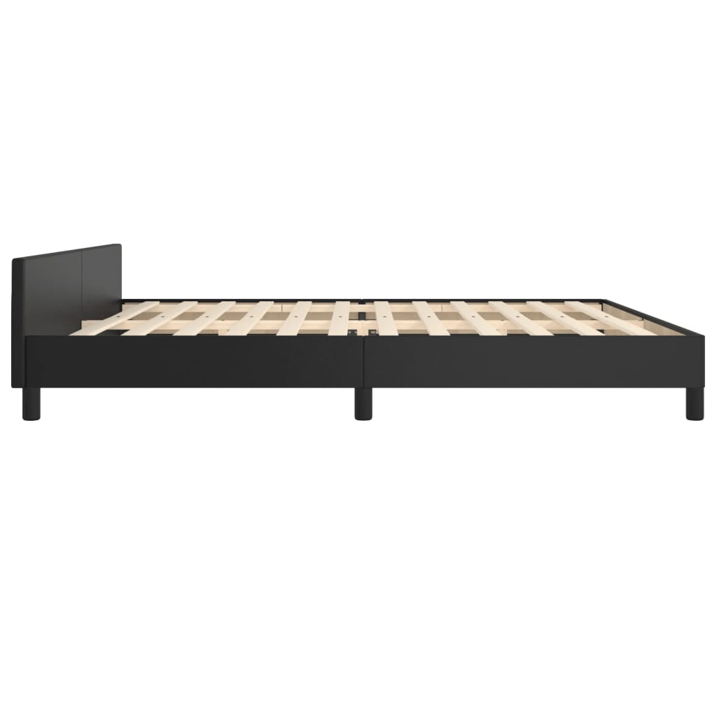 Okvir za krevet s uzglavljem crni 200x200 cm od umjetne kože