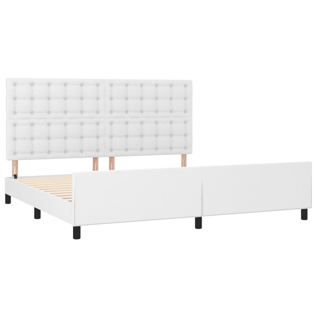 Okvir za krevet s uzglavljem bijeli 200x200 cm od umjetne kože
