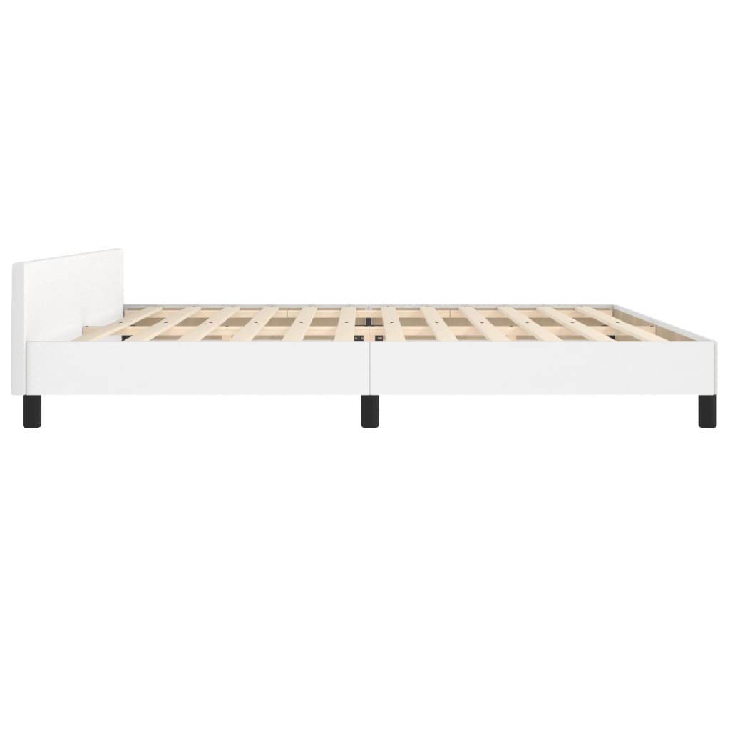 Okvir za krevet s uzglavljem bijeli 200x200 cm od umjetne kože