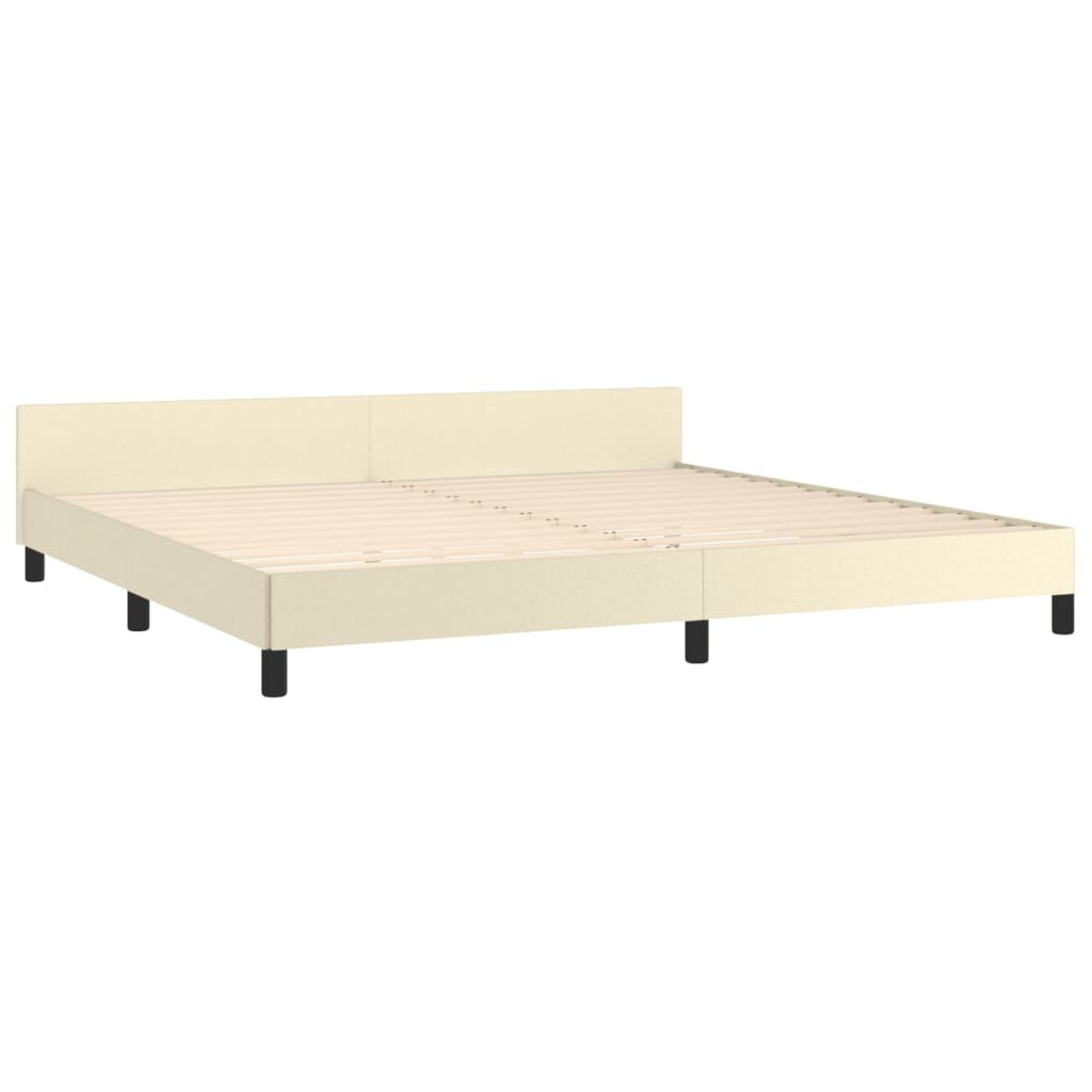 Okvir za krevet s uzglavljem krem 200x200 cm od umjetne kože