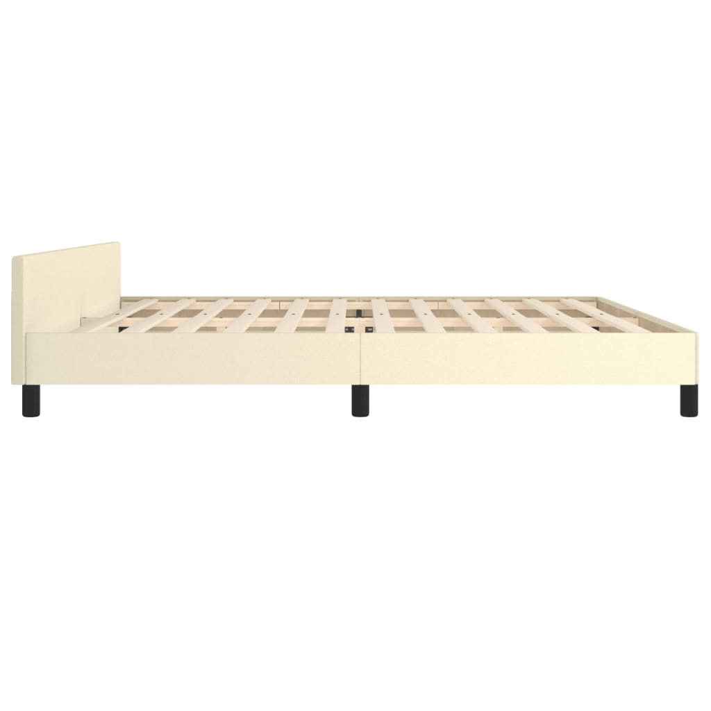 Okvir za krevet s uzglavljem krem 200x200 cm od umjetne kože
