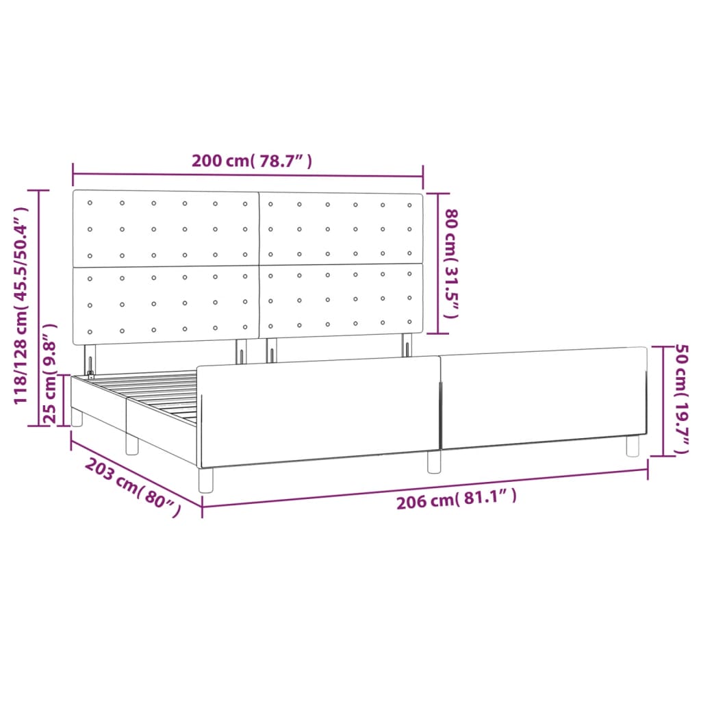 Okvir za krevet s uzglavljem cappuccina 200x200 cm umjetna koža