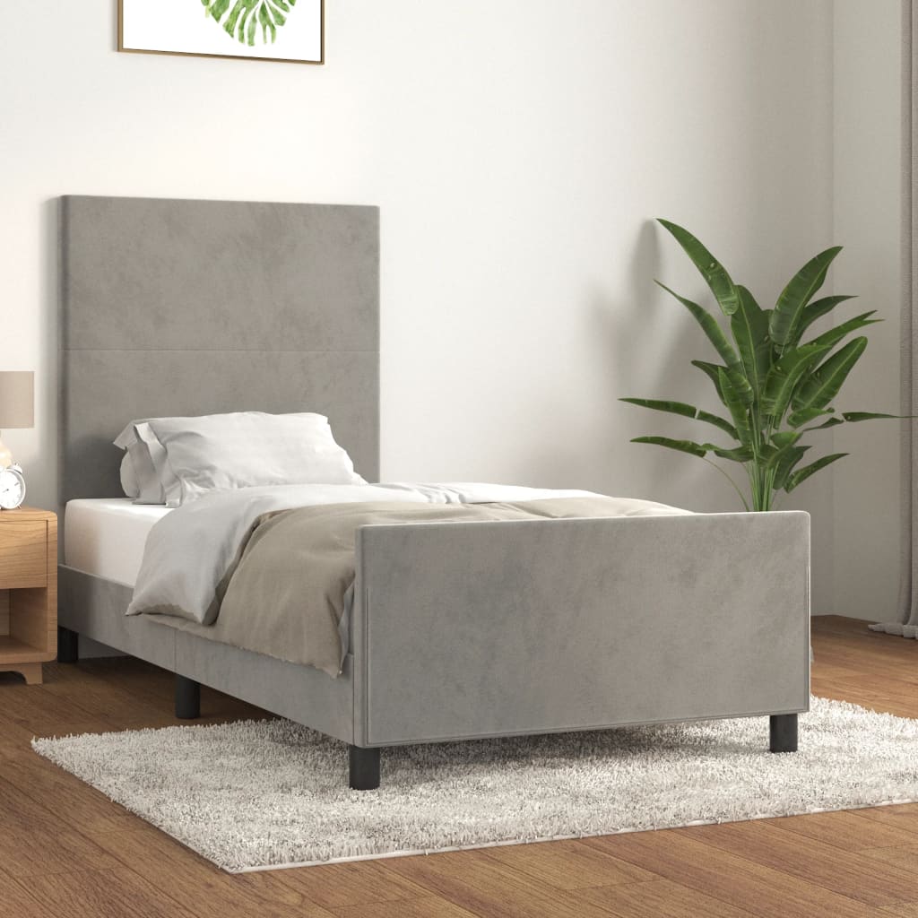 Okvir za krevet bez madraca svjetlosivi 80x200 cm baršunasti
