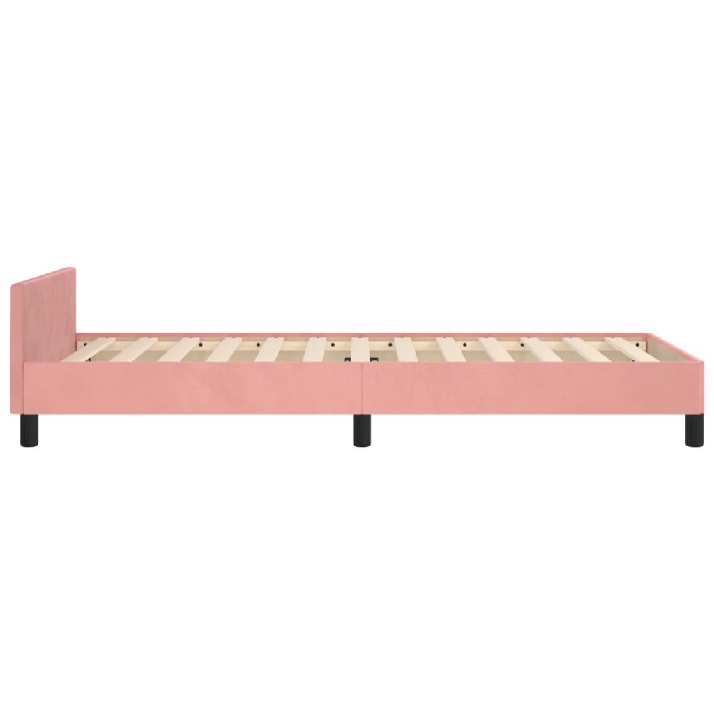 Okvir za krevet s uzglavljem ružičasti 80x200 cm baršunasti