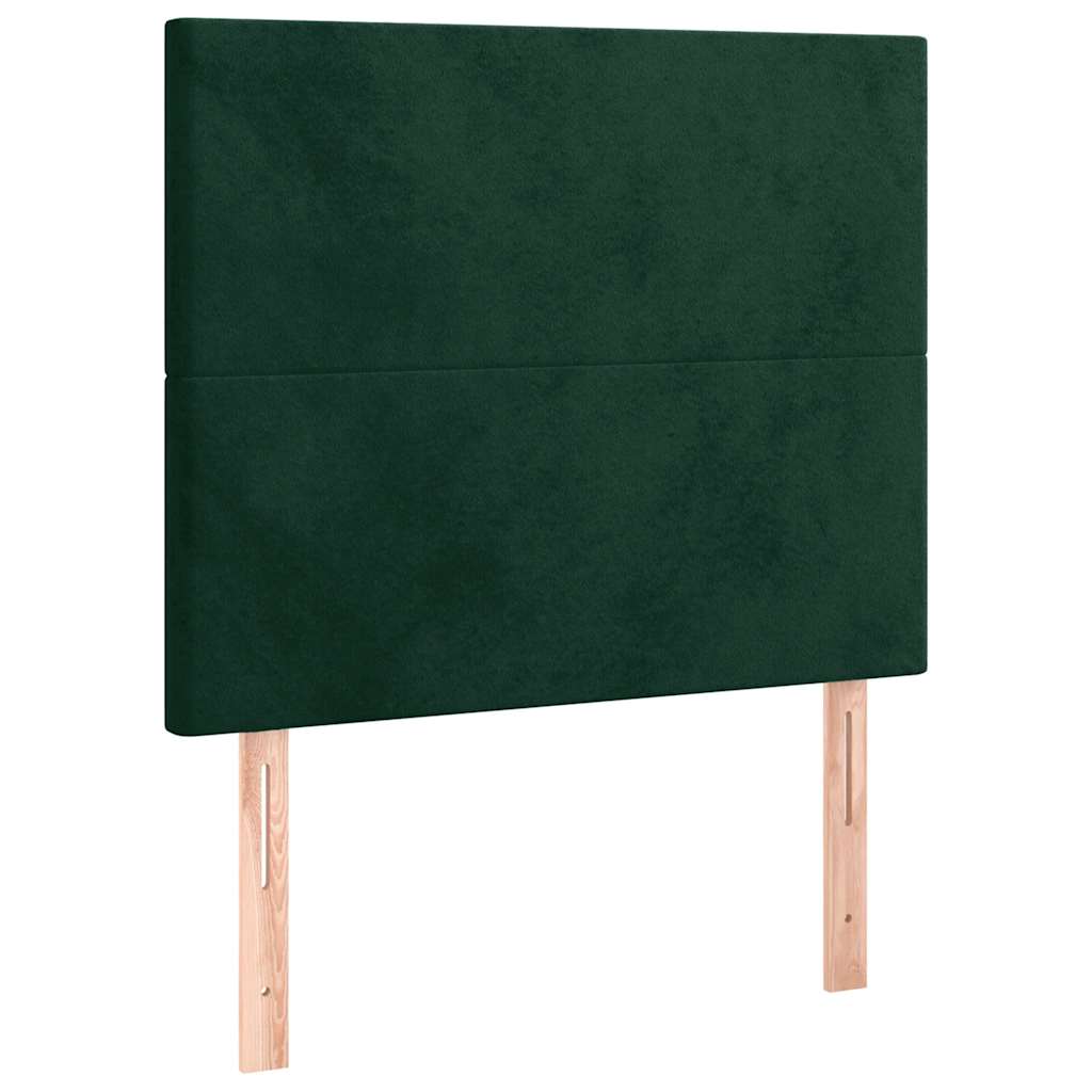 Okvir za krevet bez madraca tamnozeleni 90x200 cm baršunasti