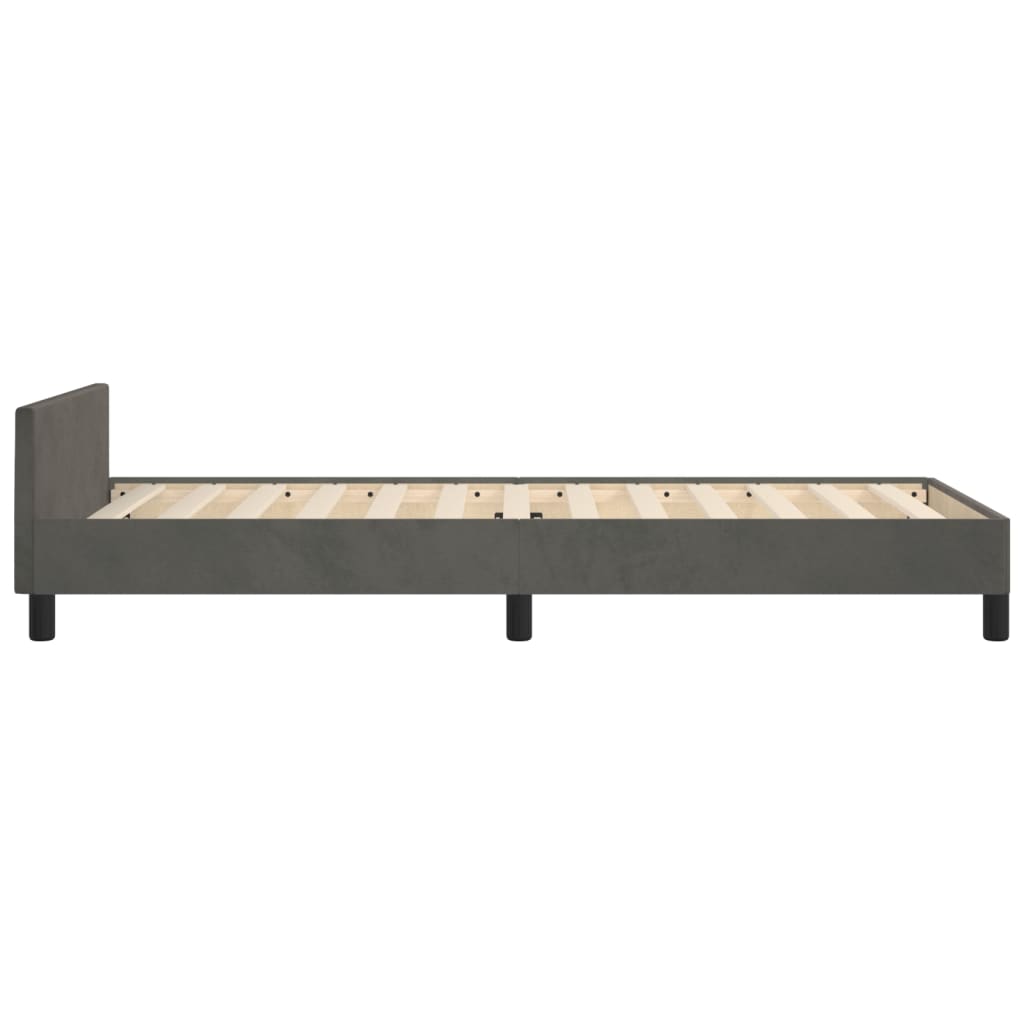 Okvir kreveta bez madraca tamnosivi 100x200 cm baršunasti